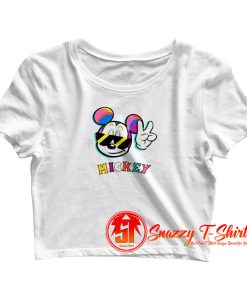 Cute Disney Mickey Mouse Eyeglasses Crop Top Shirt