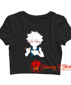 Cute Killua Zoldyck Hunter X Hunter Funny Meme Manga Baka Otaku Crop Top Shirt
