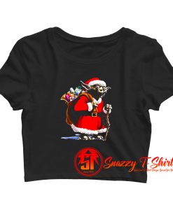 Cute Yoda Star Wars Santa Christmas Crop Top Shirt