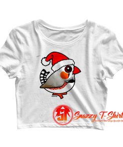 Cute Zebra Finch As Santa Claus Crop Top Shirt
