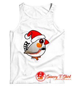 Cute Zebra Finch As Santa Claus Tank Top