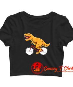 Cycling Dinosaur T Rex Riding Road Bike MTB Crop Top Shirt