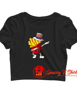 Dabbing Fries Usa Finger Chips Crop Top Shirt