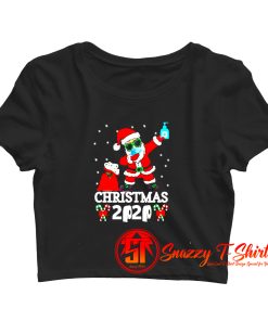Dabbing Santa With Face mask Handwashing Crop Top Shirt