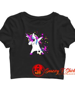 Dabbing Unicorn Soccer Crop Top Shirt