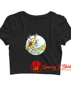 Deer Singing Crop Top Shirt
