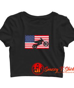 Dirt Bike American Flag Enduro Crop Top Shirt