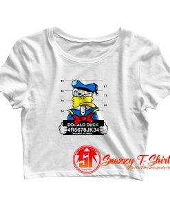 Disney Donald Duck Mugshot Cartoon Crop Top Shirt
