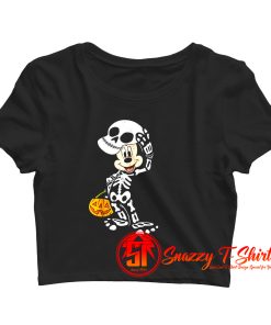 Disney Halloween Micke Mouse Skeleton Crop Top Shirt