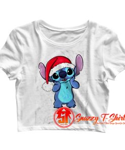 Disney Lilo Stitch Christmas Santa Hat Crop Top Shirt