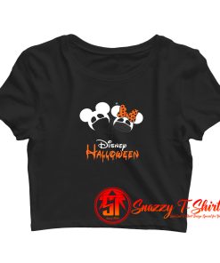 Disney Mickey and Minnie Halloween Quarantine Mask On Fun Together Holiday 007 Crop Top Shirt