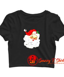 Distressed Vintage Santa Claus Crop Top Shirt
