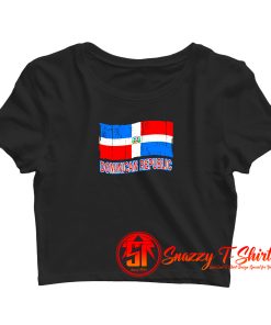 Dominican Republic Flag Distressed Pride Crop Top Shirt