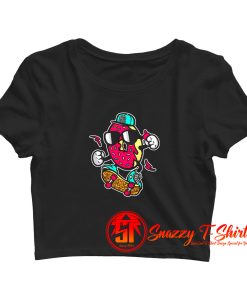 Donut Skateboarder Crop Top Shirt
