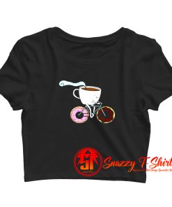 Donuts Coffee Bicycle Crop Top Shirt