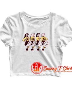EVIL Hot Sexy Girls Cheerleader Cheer Squad Retro Pop Art Crop Top Shirt