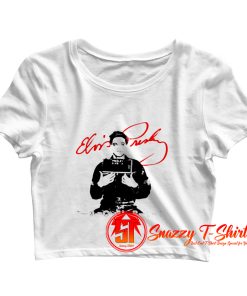Elvis Presley Trouble Logo Vintage Official Crop Top Shirt