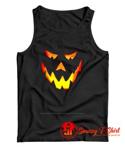 Evil Pumpkin Monster Face Halloween Tank Top