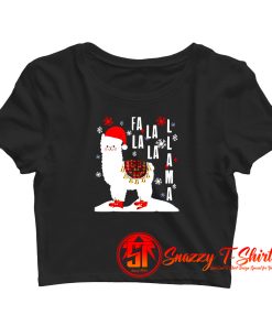 Fa La La Llama Santa Crop Top Shirt