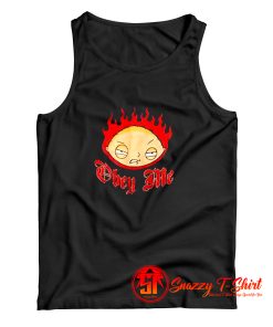 Family Guy Stewie Obey Me Flames Tank Top
