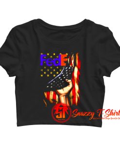 FedEx Logo American Flag Crop Top Shirt