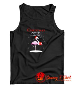Flamingo Christmas begins with Christ Tank Top