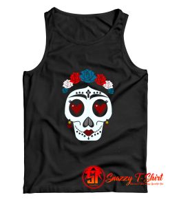 Flower Hearts Sugar Skull Tank Top