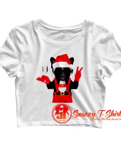 French Bulldog Santa Style Crop Top Shirt