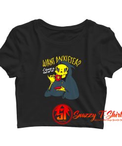 Funny Anxiety Sloga Crop Top Shirt