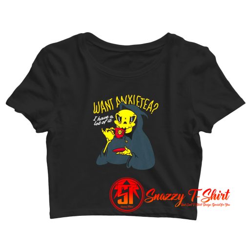 Funny Anxiety Sloga Crop Top Shirt