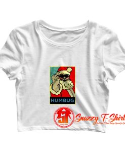 Funny Bah Humbug Santa Claus Father Christmas Crop Top Shirt