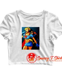 Funny Batgirl Grab Boobs Sexy Supergirl Crop Top Shirt