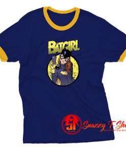 Funny Batman Batgirl Vintage Cartoon Ringer Tee