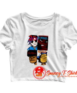 Funny Cartoon Gorillaz Members Crop Top Shirt