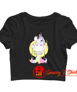 Funny Cute Pooping Rainbow Unicorn Crop Top Shirt