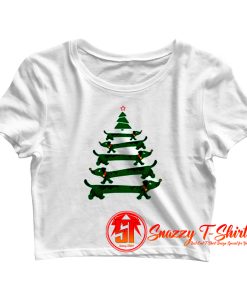 Funny Dachshund Christmas Tree Crop Top Shirt