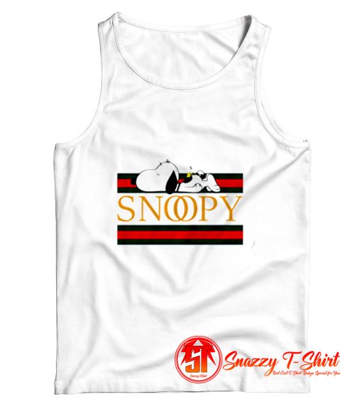 Funny Disney Snoopy Sleeping x Gucci Tank Top