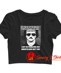 Funny Edgar Allen Poe Amontillado Meme Crop Top Shirt