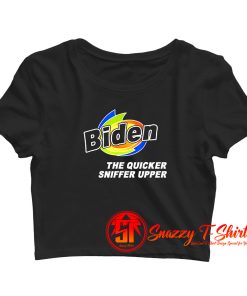 Funny Hidin Biden Hair Sniffer Anti Joe Biden Pro Trump Crop Top Shirt
