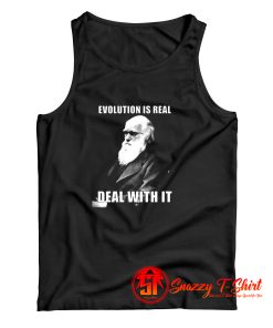 Funny Hipster Charles Darwin Evolution is Real Meme Tank Top