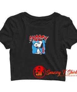 Funny Kanji Chilling Snoopy Peanuts Crop Top Shirt