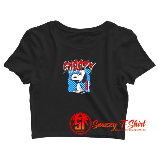Funny Kanji Chilling Snoopy Peanuts Crop Top Shirt