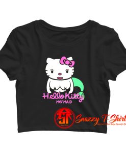 Funny Kitty Mermaid Crop Top Shirt