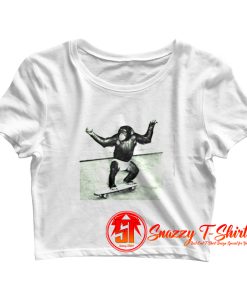 Funny MONKEY Skating Crop Top Shirt