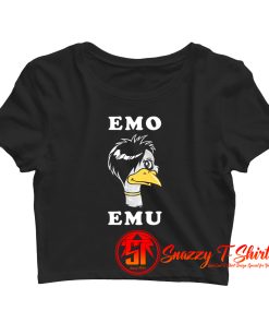 Funny Metal Goth Emu Bird Crop Top Shirt