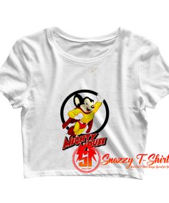Funny Mighty Mouse Superhero Crop Top Shirt