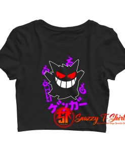 Funny Pokemon Gengar Kanji Crop Top Shirt