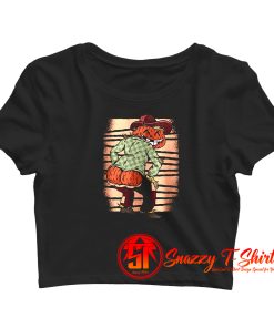 Funny Scarecrow Pumpkin Crop Top Shirt