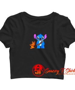 Funny Scooby Doo and Stitch Friend Crop Top Shirt