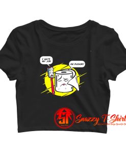 Funny Toothbrush Toilet Paper Humorous Conversation Crop Top Shirt